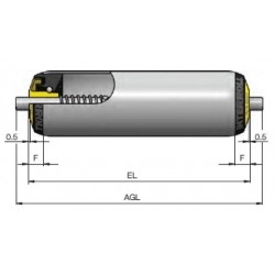 Rouleau ACIER 400 Ø50 Axe Ø8 à ressort