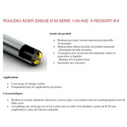 Rouleau ACIER 400 Ø50 Axe Ø8 à ressort