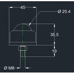 BILLE PORTEUSE 5610 Ø 25.4 mm